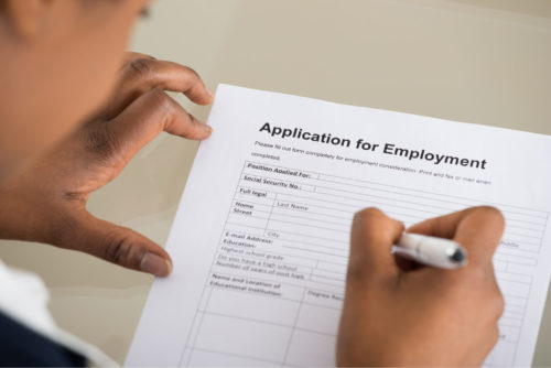 Employment application photo