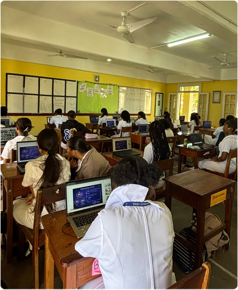 Students in a computer classroom